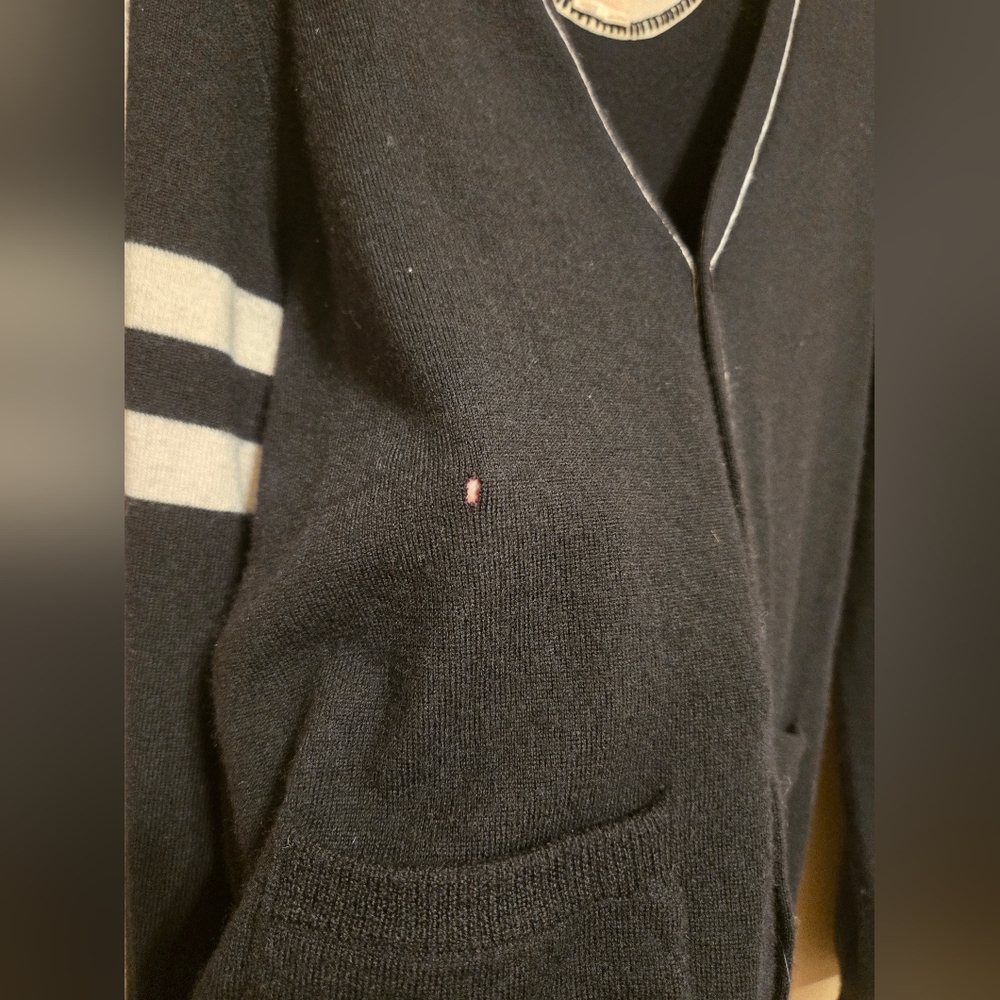 Converse John Varvatos One Star Black Wool Cardigan Mens  Size 2 Medium  Used - Picture 12 of 16